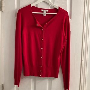 EUC WHBM Red Cardigan Sweater-Size Large